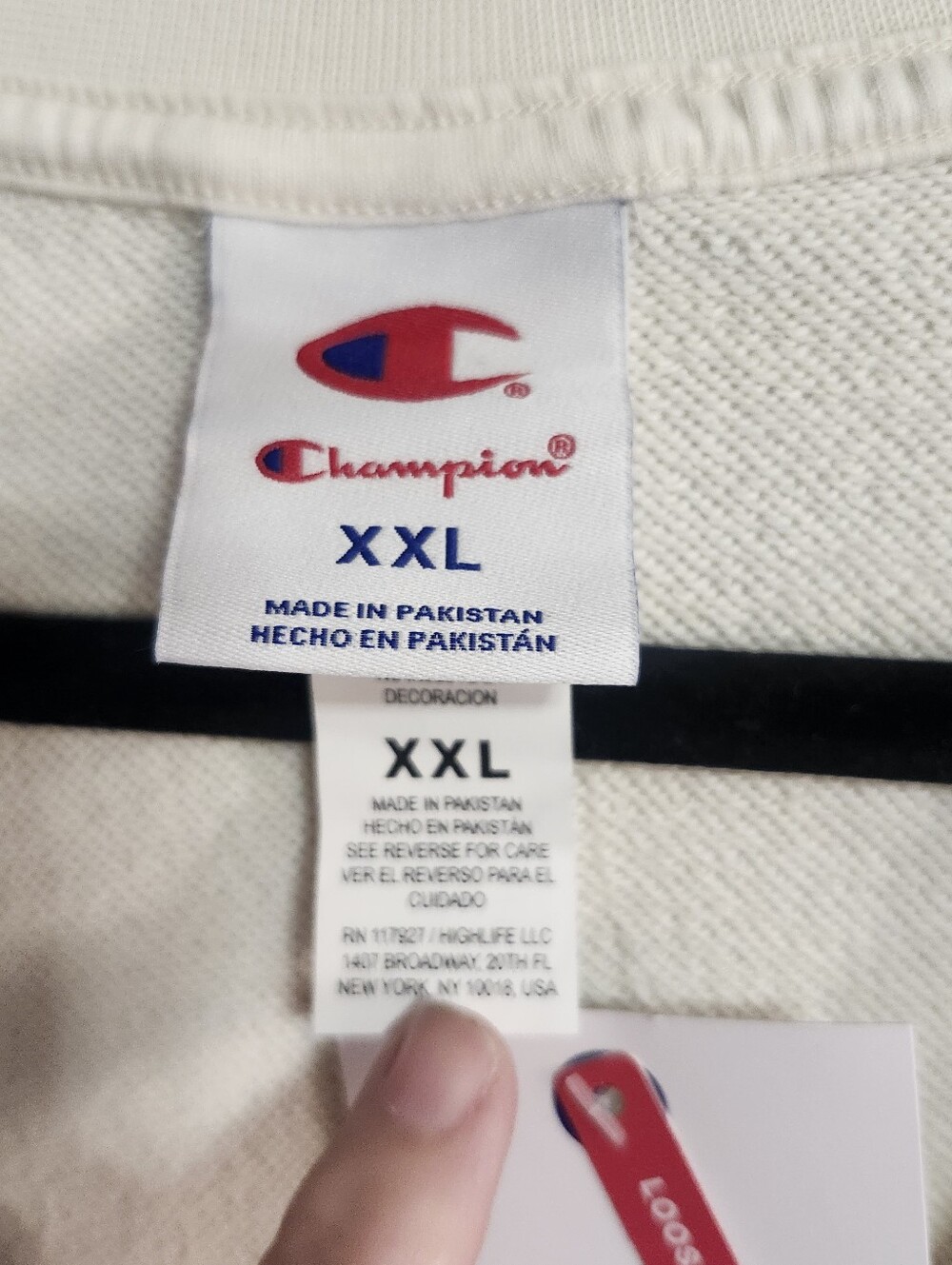 Champion Gameday Deep V Tunic Pullover XXL Cream NWT Athleisure - Picture 5 of 6